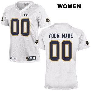 Notre Dame Fighting Irish Women's Custom #00 White Under Armour Authentic Stitched College NCAA Football Jersey EBW3099DH